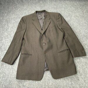 VTG Y2K Mani Blazer Men 44 Brown Wool Italy Classic Officecore Minimalist‎ *read
